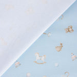 Piqué Algodón Juguetes Bebé Azul Cielo - Ribes y Casals