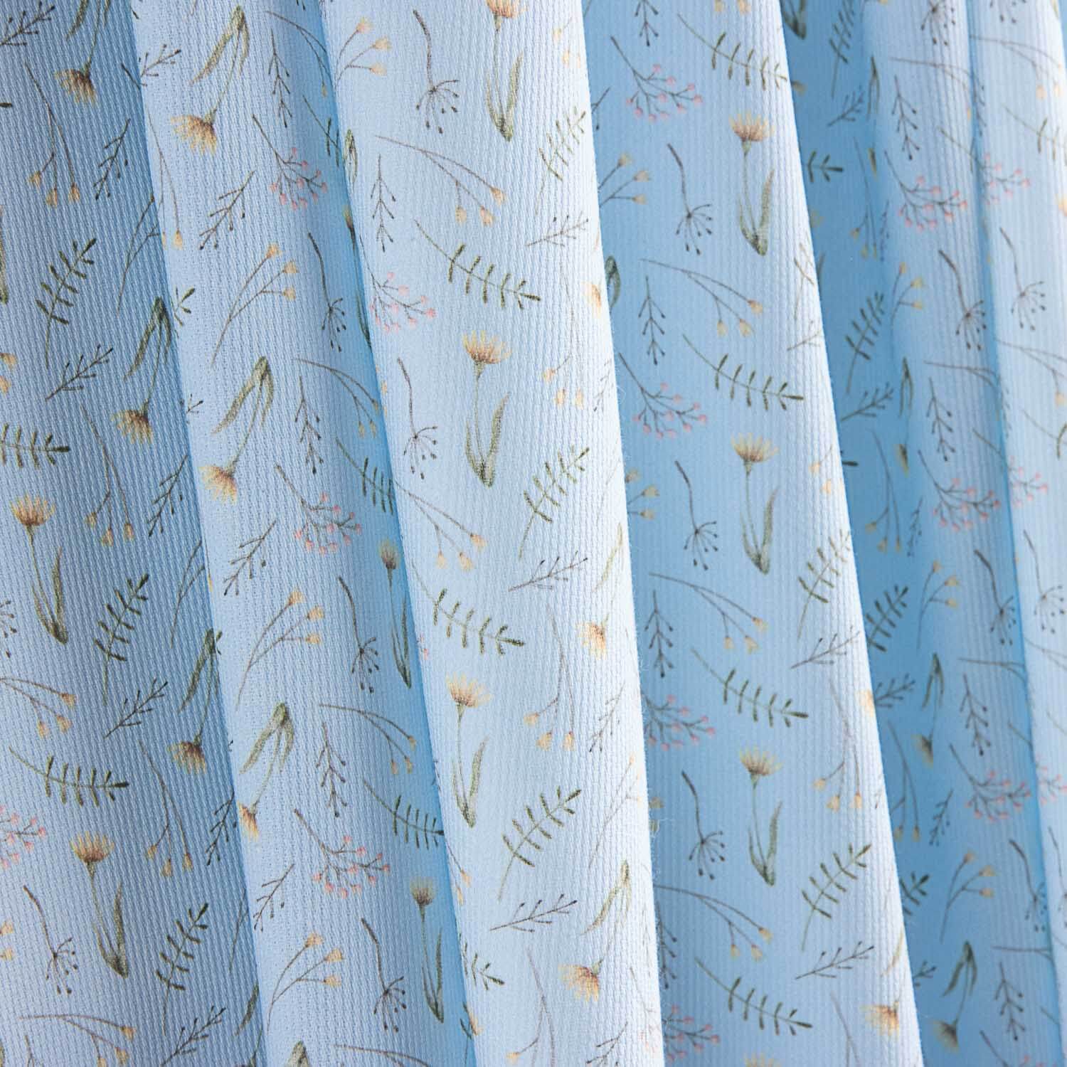 Piqué Algodón Ramitas Silvestres Azul - Ribes y Casals