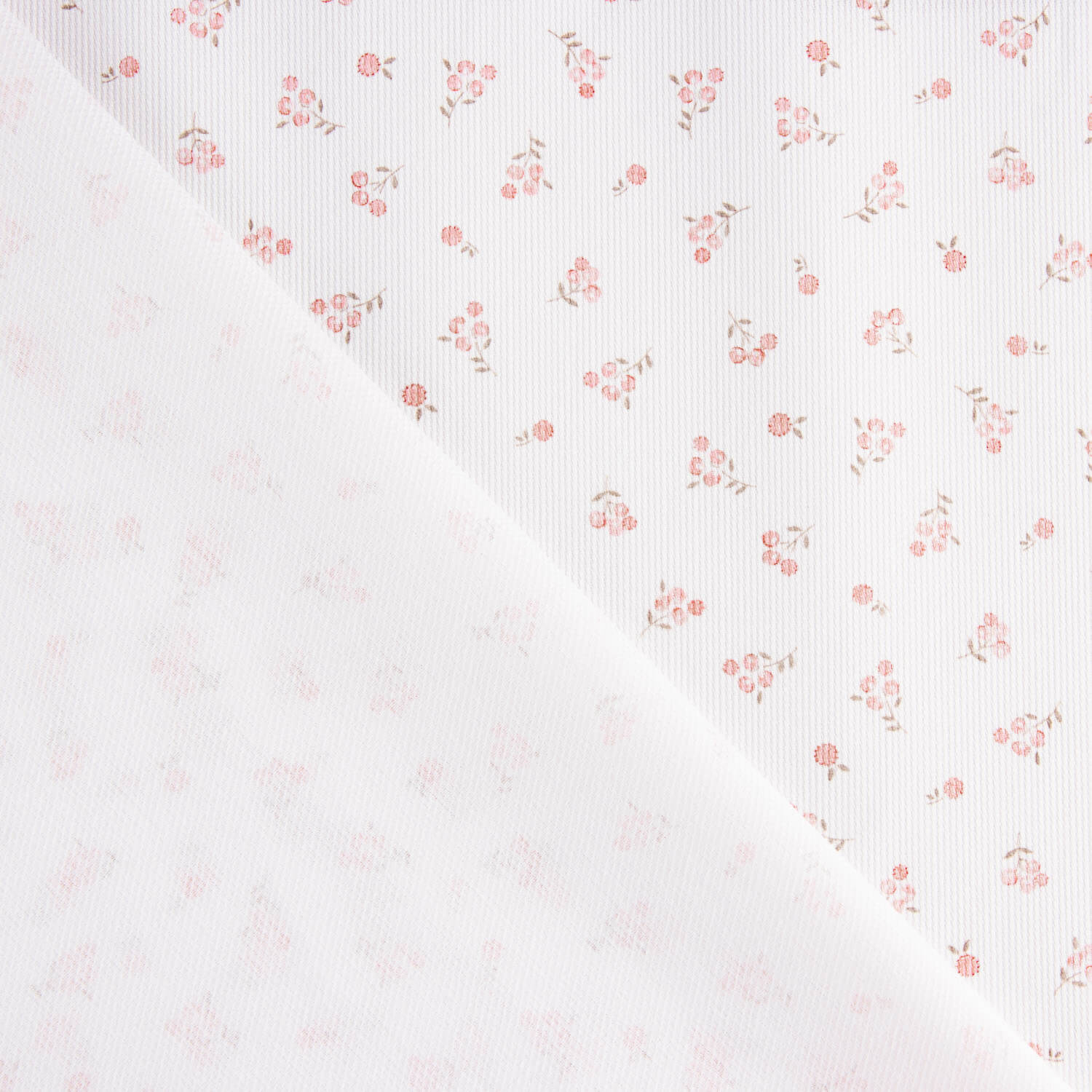 Piqué Algodón Mini Flores Rosa - Ribes y Casals