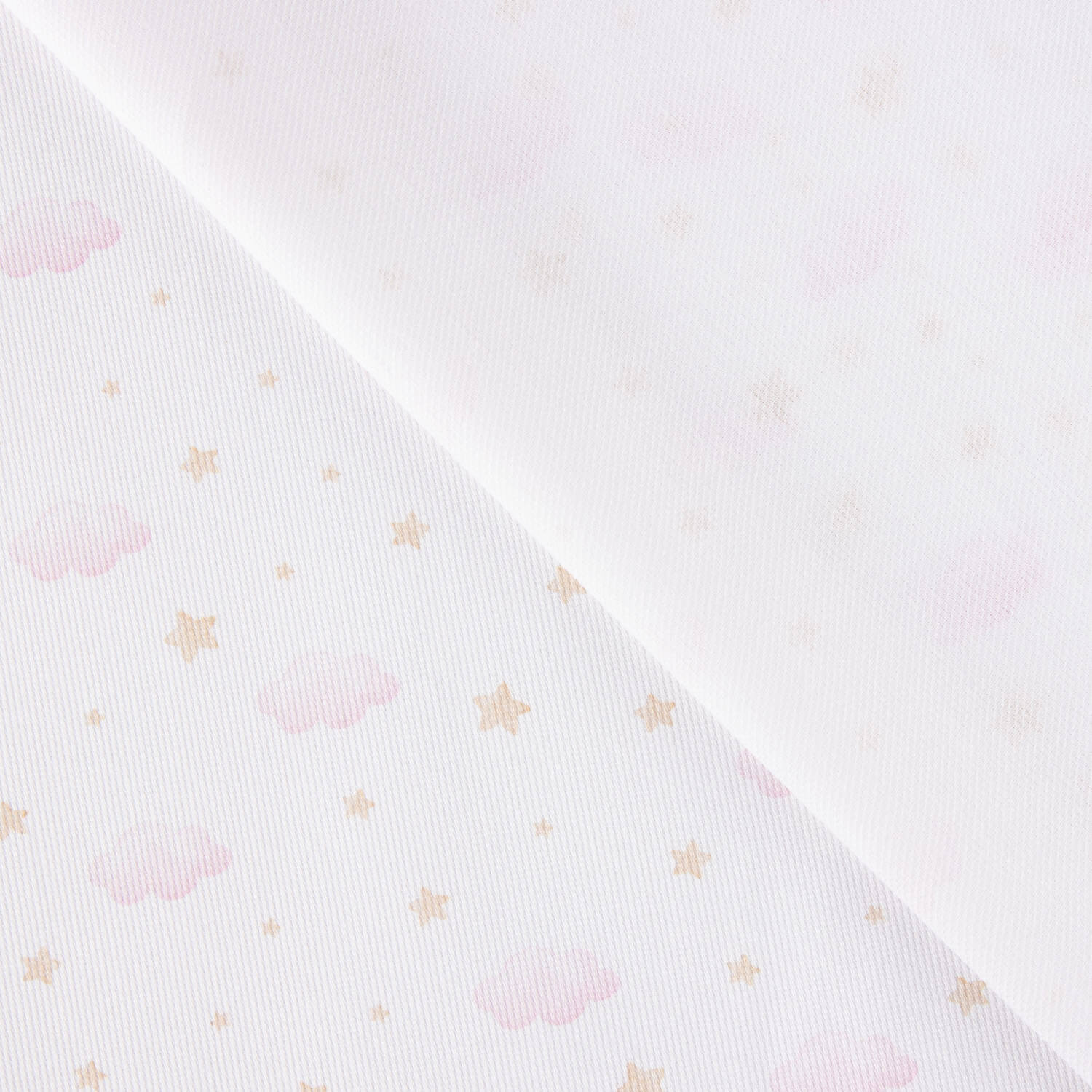 Piqué Algodón Nubes y Estrellas Rosa - Ribes y Casals