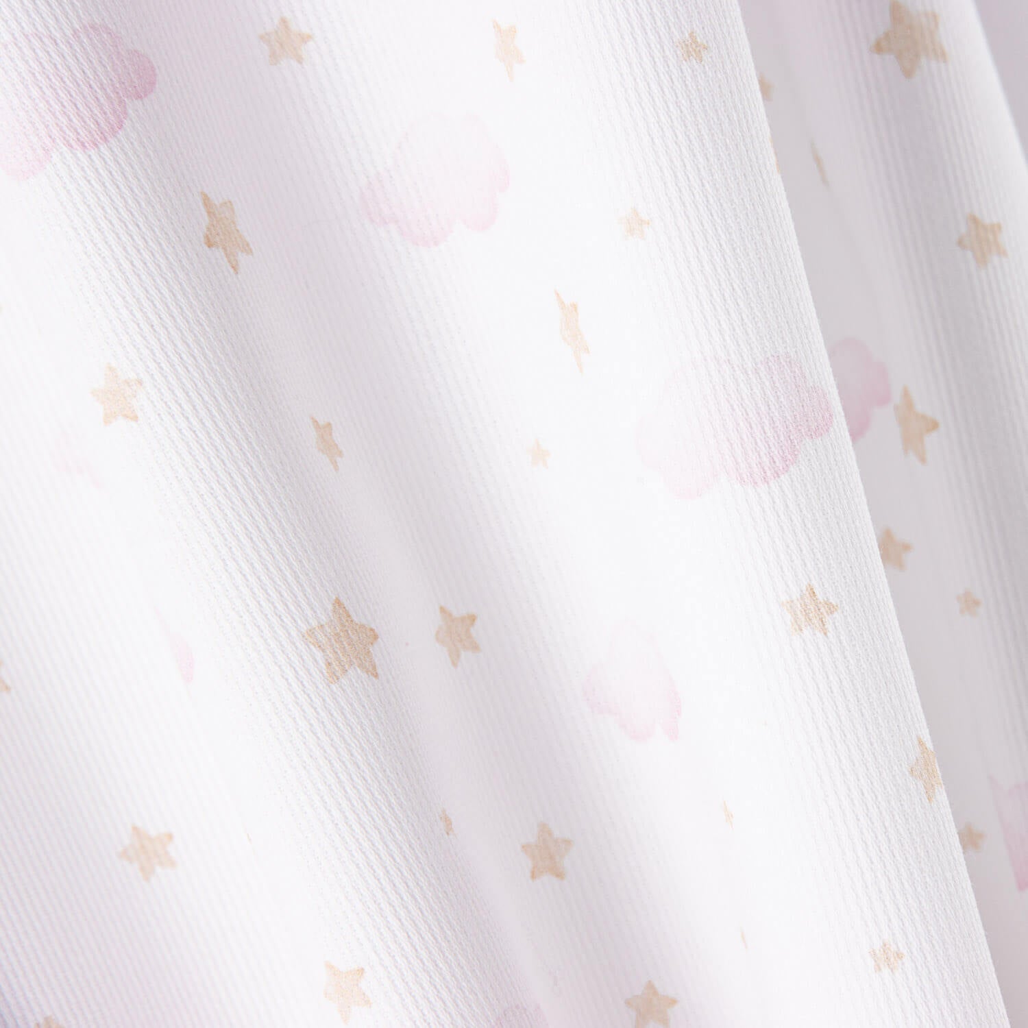 Piqué Algodón Nubes y Estrellas Rosa - Ribes y Casals