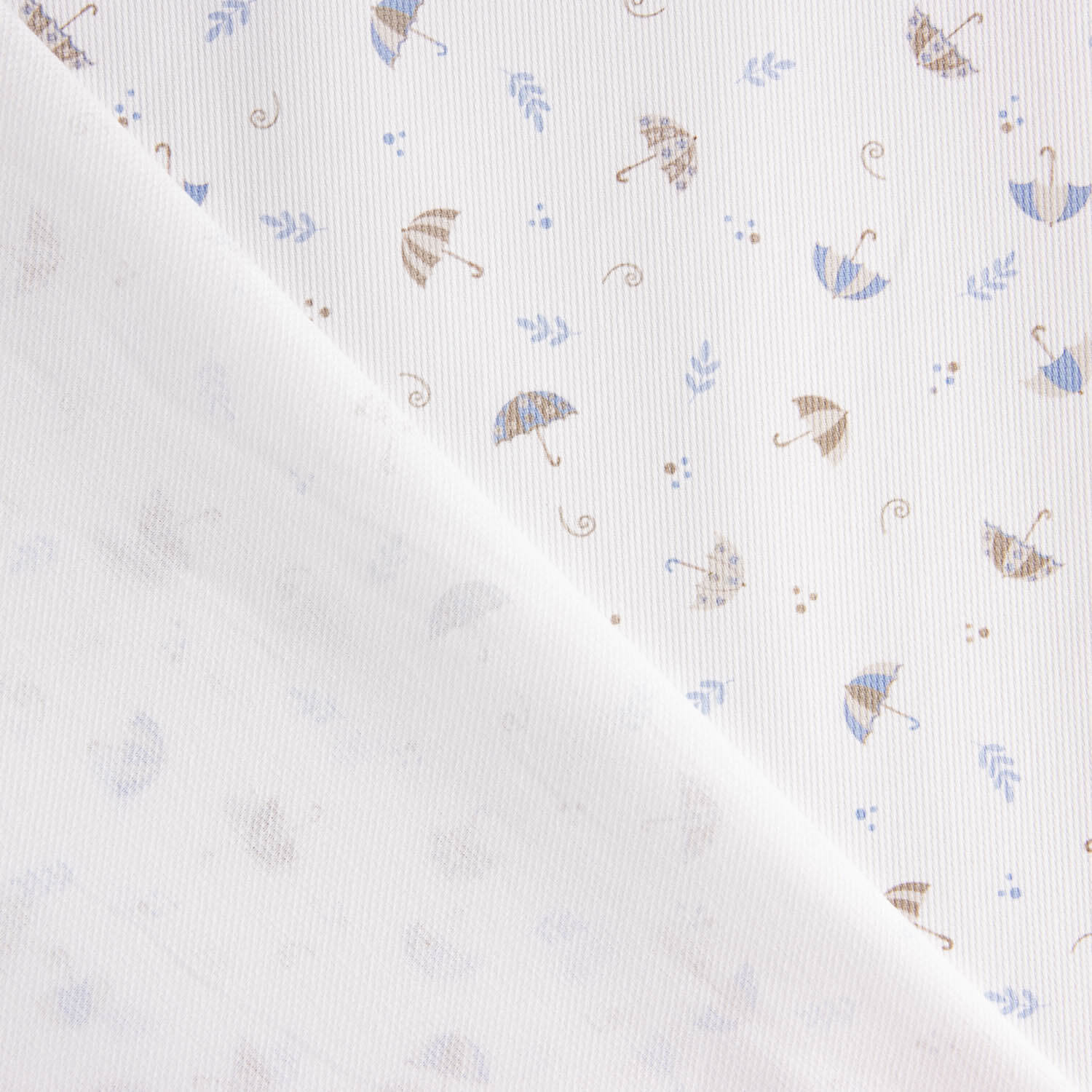 Piqué Algodón Paraguas Azul y Beige - Ribes y Casals