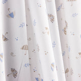 Piqué Algodón Paraguas Azul y Beige - Ribes y Casals