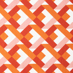 Viscosa Estampada Geométrica Naranja y Coral - Ribes y Casals