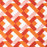 Viscosa Estampada Geométrica Naranja y Coral - Ribes y Casals