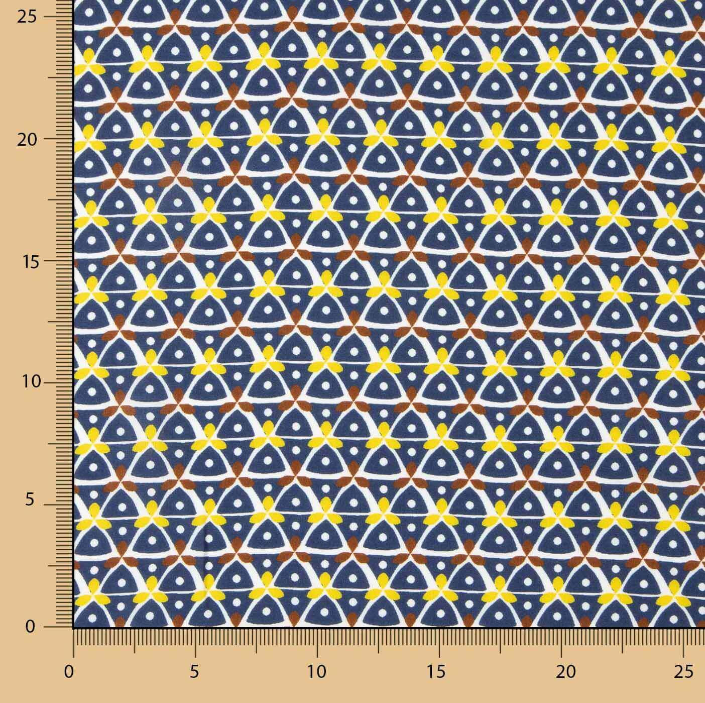Viscosa Estampada Kaleido Azul Marino - Ribes y Casals