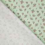 Percal Estampado Florecitas Vintage Verde Agua - Ribes y Casals