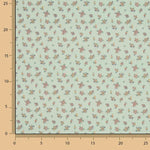 Percal Estampado Florecitas Vintage Verde Agua - Ribes y Casals