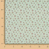 Percal Estampado Florecitas Vintage Verde Agua - Ribes y Casals
