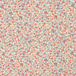 Popelín Algodón Orgánico Estampado Flores Naranja y Rojo - Ribes y Casals