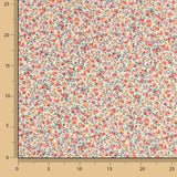 Popelín Algodón Orgánico Estampado Flores Naranja y Rojo - Ribes y Casals