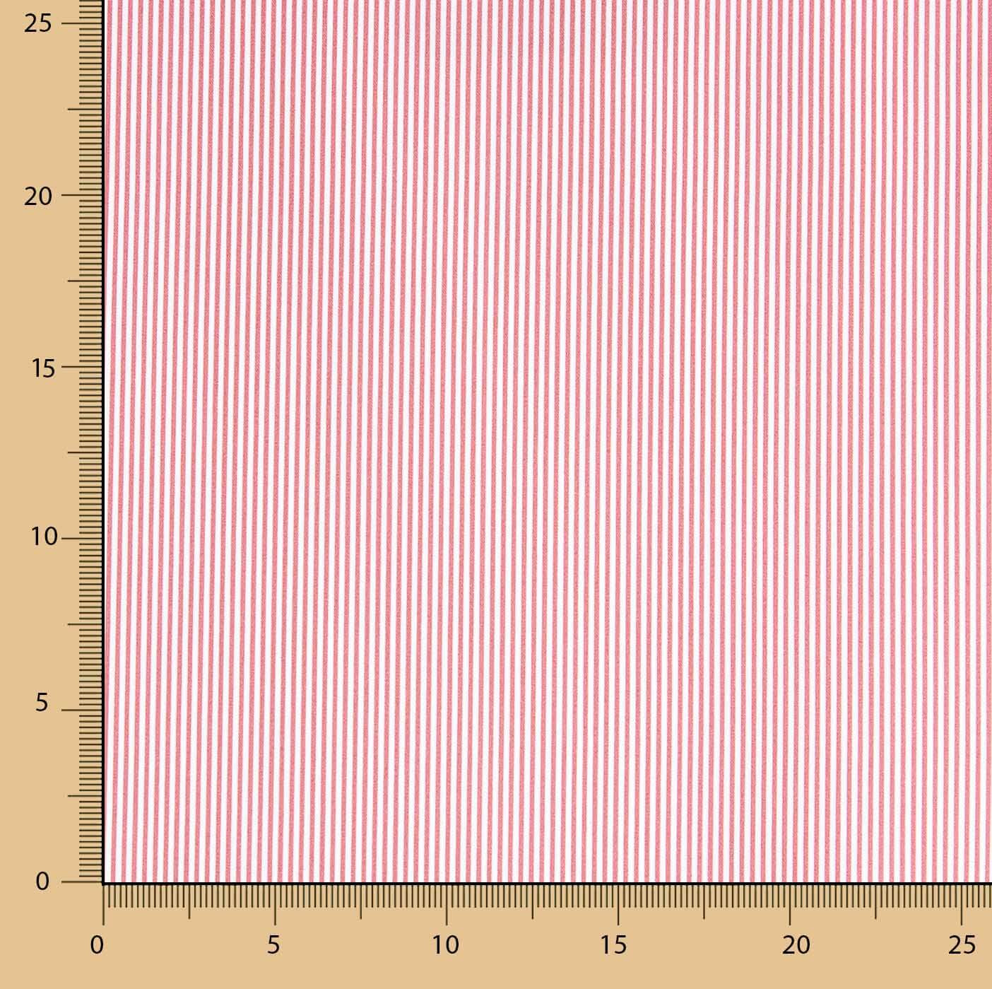 Popelín Algodón Orgánico Milrayas Rojo y Blanco - Ribes y Casals