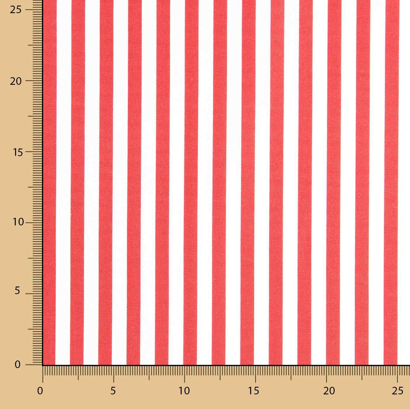 Popelín Algodón Orgánico Rayas Rojas y Blancas - Ribes y Casals