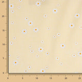 Popelín Algodón Orgánico Estampado Vichy y Margaritas Amarilla - Ribes y Casals