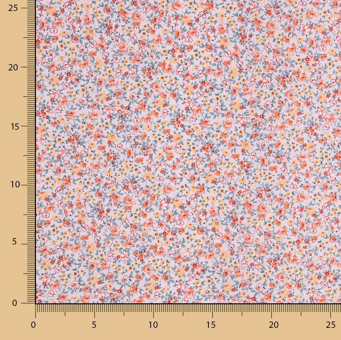Popelín Algodón Orgánico Estampado Mil Flores Rosas - Ribes y Casals