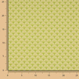 Popelín Algodón Estampado Abanicos Verde - Ribes y Casals