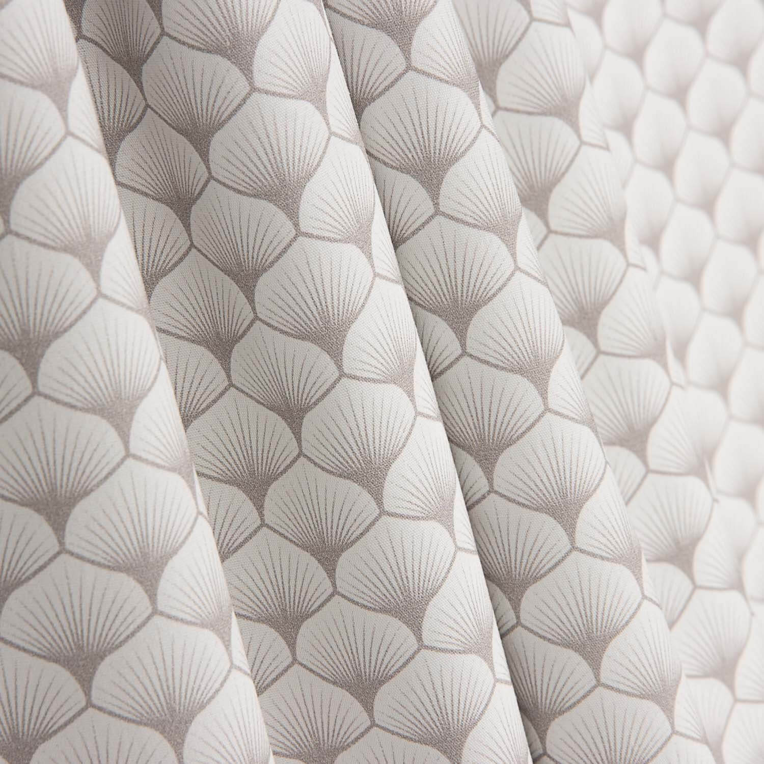 Popelín Algodón Estampado Abanicos Gris - Ribes y Casals