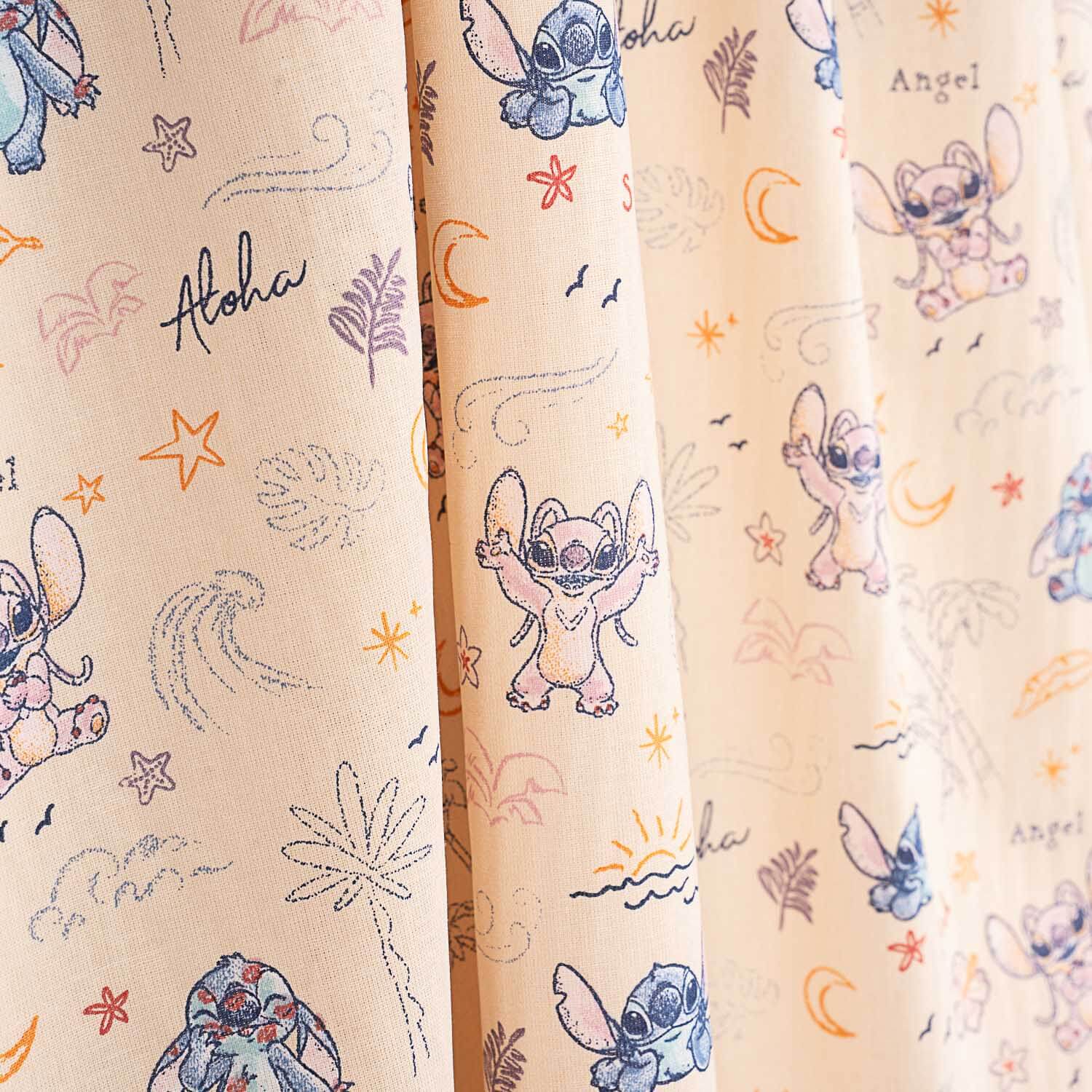 Popelín Algodón Estampado Stitch y Angel - Ribes y Casals