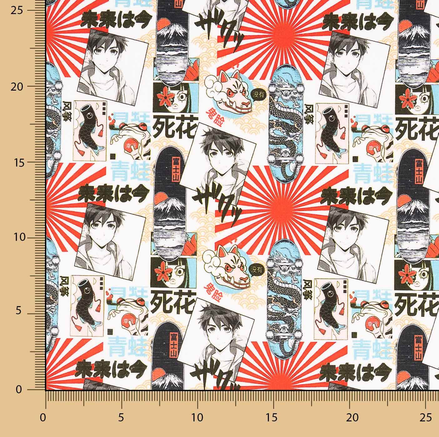 Popelín Algodón Estampado Manga Japonesa - Ribes y Casals