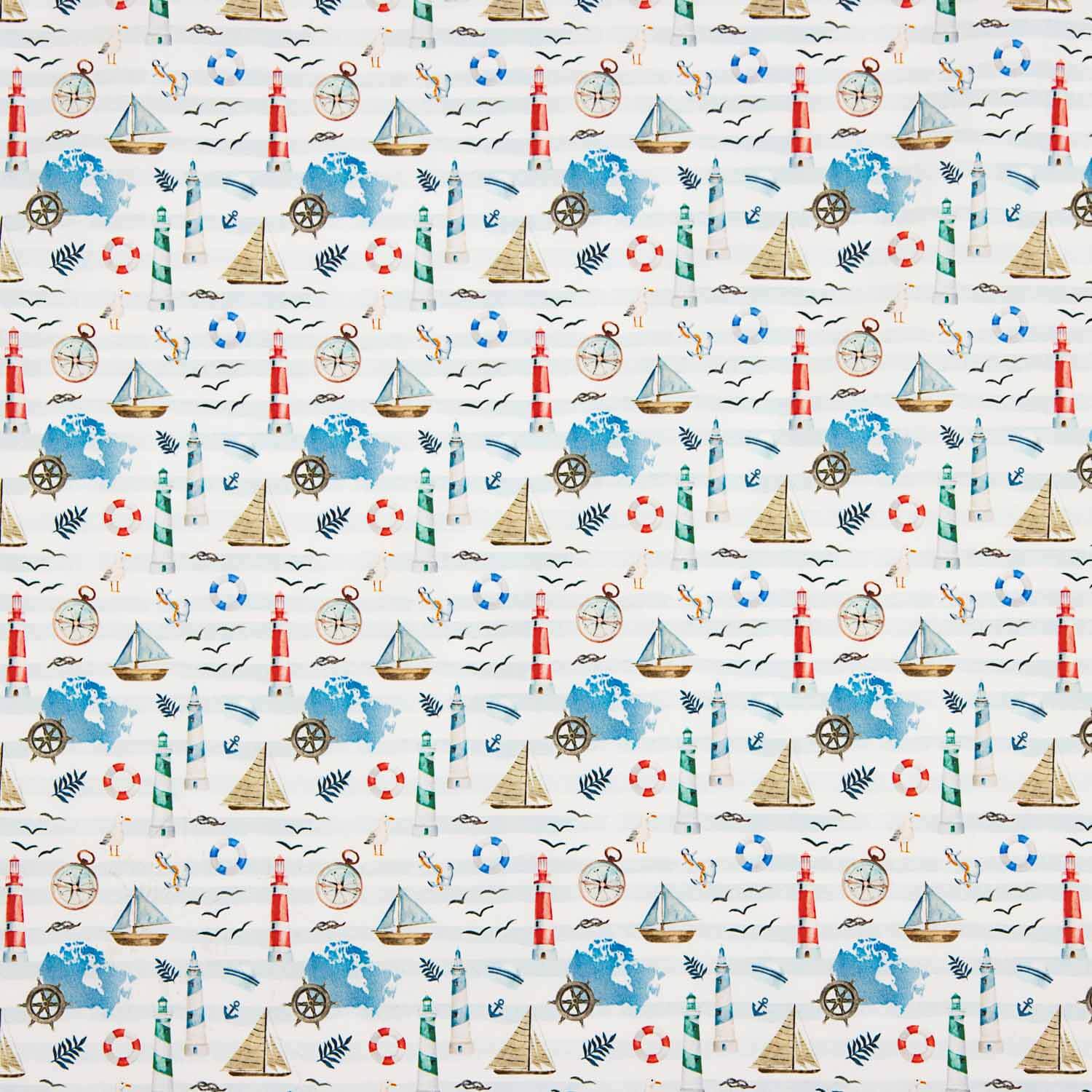 Popelín Algodón Estampado Marino - Ribes y Casals