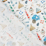 Popelín Algodón Estampado Marino - Ribes y Casals