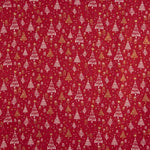 Popelín Estampado Bosque Navideño Rojo - Ribes y Casals