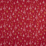 Popelín Estampado Bosque Navideño Rojo - Ribes y Casals