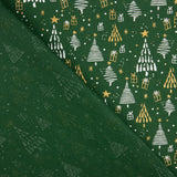 Popelín Estampado Bosque Navideño Verde - Ribes y Casals