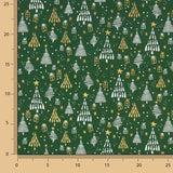 Popelín Estampado Bosque Navideño Verde - Ribes y Casals