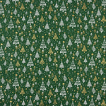 Popelín Estampado Bosque Navideño Verde - Ribes y Casals