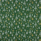 Popelín Estampado Bosque Navideño Verde - Ribes y Casals