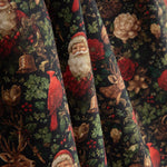 Popelín Estampado Navidad Papá Noel y Cardenales - Ribes y Casals