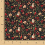 Popelín Estampado Navidad Papá Noel y Cardenales - Ribes y Casals
