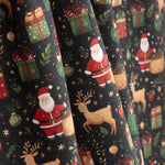 Popelín Estampado Navidad Papá Noel y Renos - Ribes y Casals