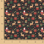 Popelín Estampado Navidad Papá Noel y Renos - Ribes y Casals