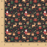 Popelín Estampado Navidad Papá Noel y Renos - Ribes y Casals