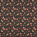 Popelín Estampado Navidad Papá Noel y Renos - Ribes y Casals