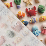 Cretona Algodón Fondo Marino Kawaii - Ribes y Casals