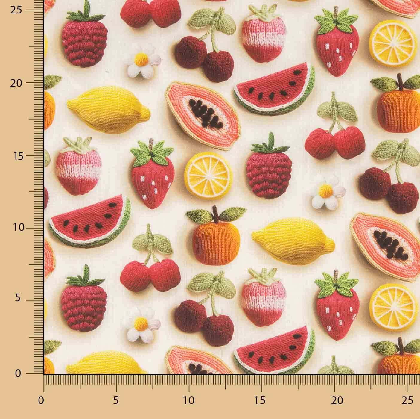 Cretona Algodón Estampado Frutas Gourmet - Ribes y Casals
