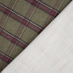 Loneta Efecto Lino Cuadros Highlands Verde Kaki - Ribes y Casals