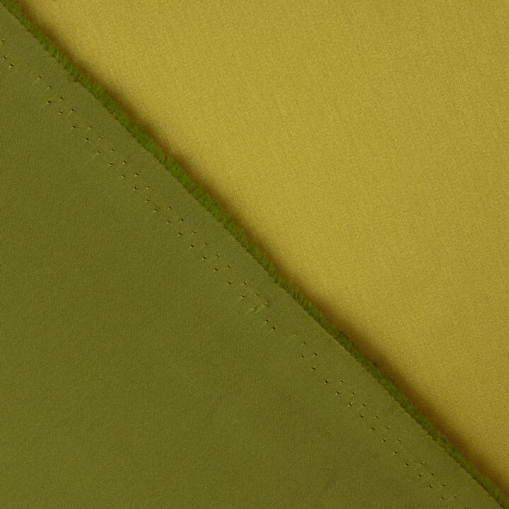 Raso Mikado Reversible Tornasol Oro Viejo y Verde Aceite - Ribes y Casals