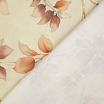 Loneta Efecto Lino Hojas de Otoño Beige - Ribes y Casals