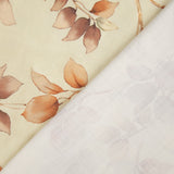 Loneta Efecto Lino Hojas de Otoño Beige - Ribes y Casals