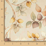 Loneta Efecto Lino Hojas de Otoño Beige - Ribes y Casals