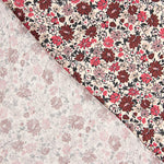 Sarga de Viscosa Estampada Flores Rosa y Burdeos - Ribes y Casals