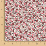 Sarga de Viscosa Estampada Flores Rosa y Burdeos - Ribes y Casals