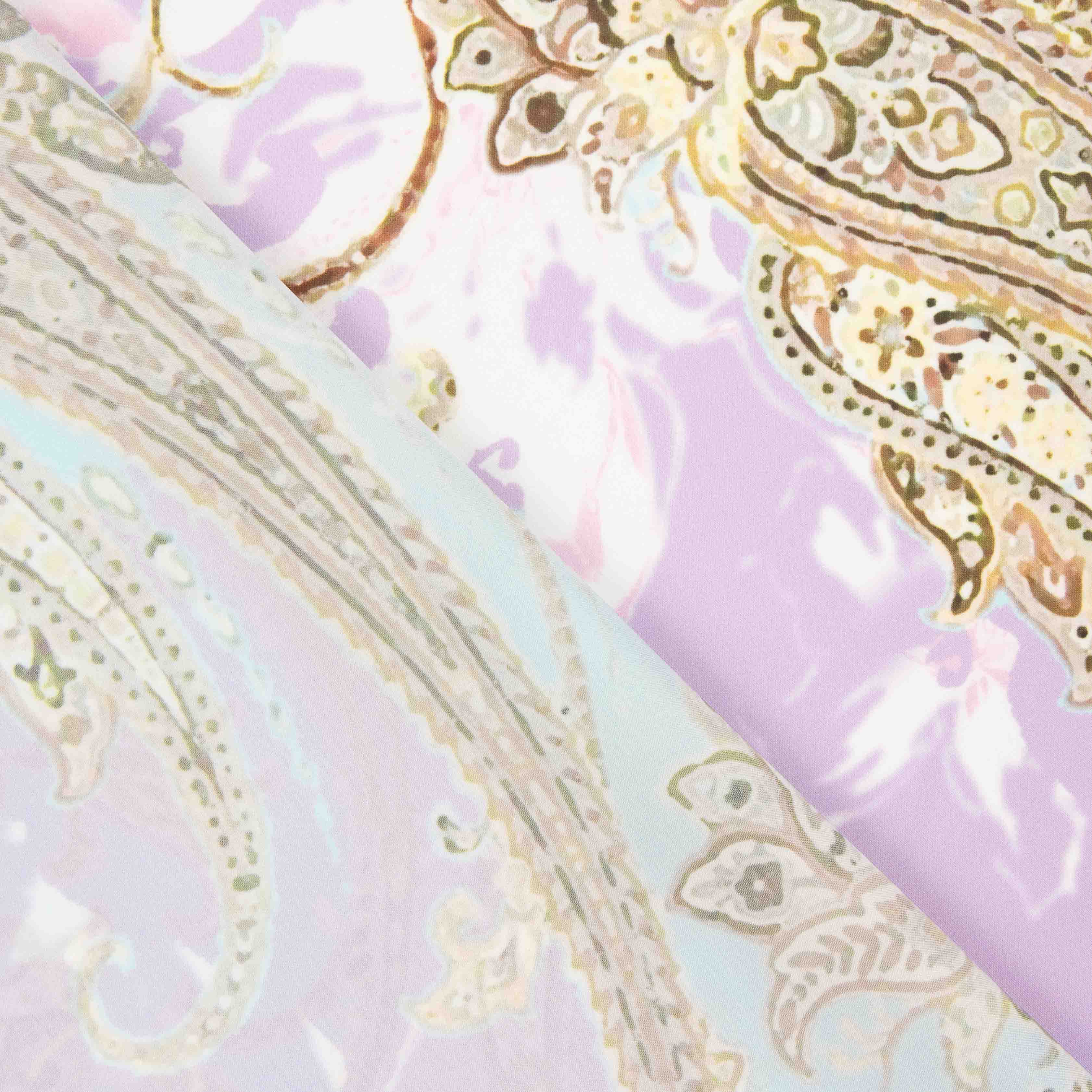 Satén Estampado Cachemira Lavanda - Ribes y Casals