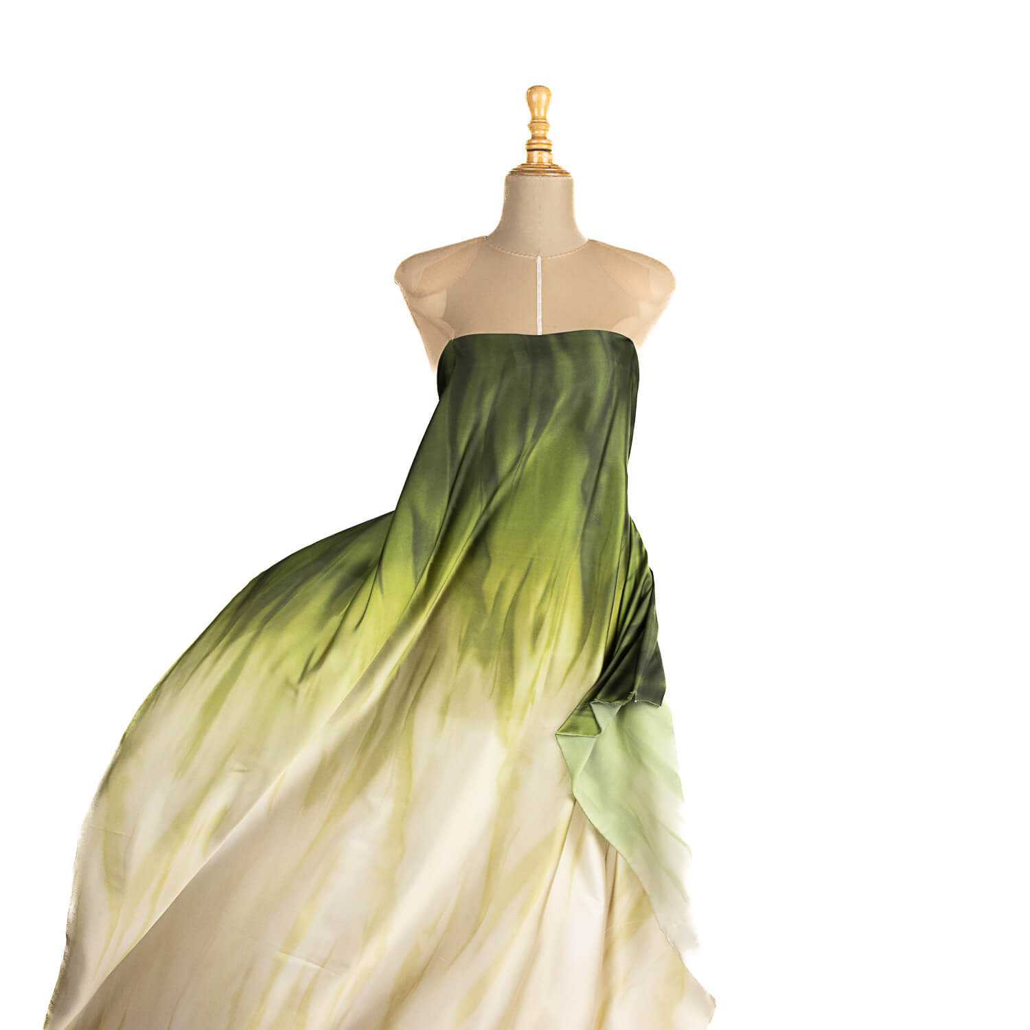 Satén Estampado Cascada Verde - Ribes y Casals