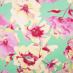 Satén Estampado Floral Verde Agua - Ribes y Casals