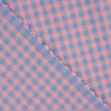 Popelina Seersucker Cuadros Azul y Rosa - Ribes y Casals